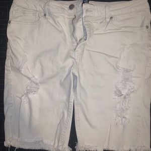 White Jean Shorts
